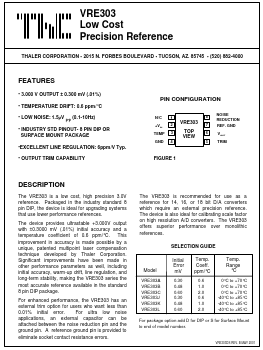 VRE303LD Datasheet PDF Thaler Corporation