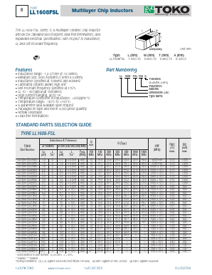LL1608-FSL82NJ Datasheet PDF Toko America Inc 