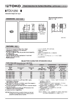 FDU1250C-1R0M Datasheet PDF Toko America Inc 