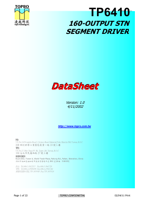 TP6410 Datasheet PDF Topro
