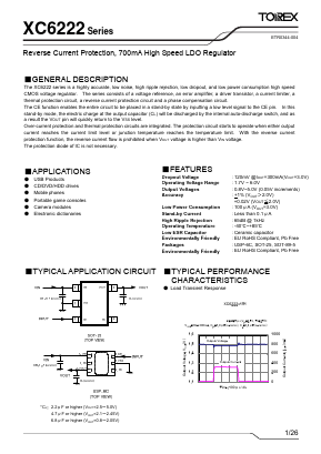 XC6222D501ER-G Datasheet PDF TOREX SEMICONDUCTOR