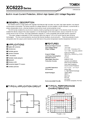 XC6223F Datasheet PDF TOREX SEMICONDUCTOR