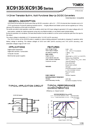 XC9135 Datasheet PDF TOREX SEMICONDUCTOR