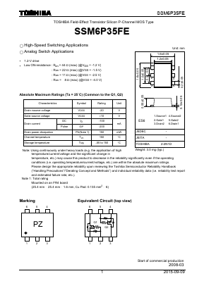 SSM6P35FE Datasheet PDF Toshiba
