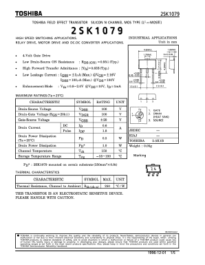 2SK1079 Datasheet PDF Toshiba