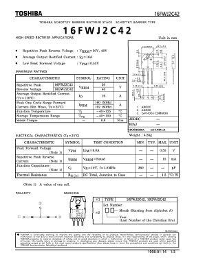 16FWJ2C42 Datasheet PDF Toshiba