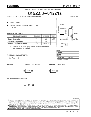 015Z4.3 Datasheet PDF Toshiba