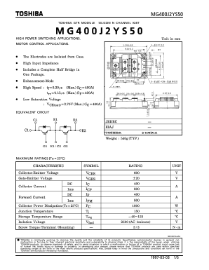 MG400J2YS50 Datasheet PDF Toshiba
