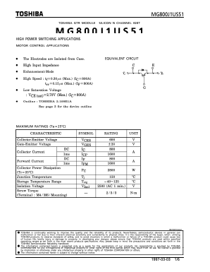 MG800J1US51 Datasheet PDF Toshiba