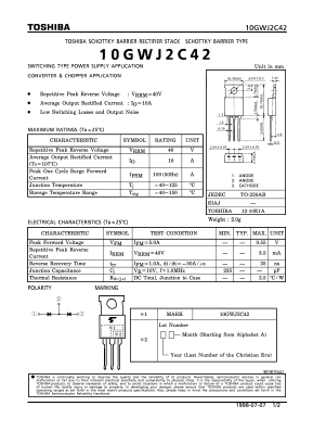 10GWJ2C42 Datasheet PDF Toshiba