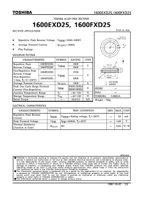 1600FXD25 Datasheet PDF Toshiba