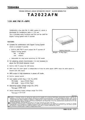 TA2022 Datasheet PDF Toshiba