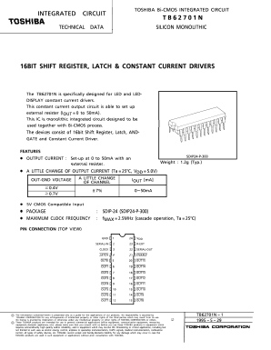 TB62701N Datasheet PDF Toshiba