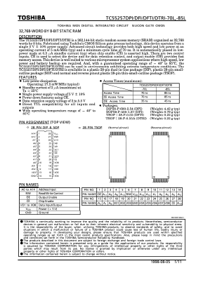 TC55257DTRI-85L Datasheet PDF Toshiba