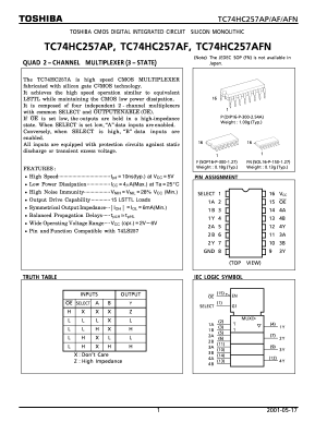 TC74HC257AFN Datasheet PDF Toshiba
