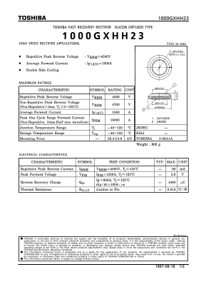 1000GXHH23 Datasheet PDF Toshiba
