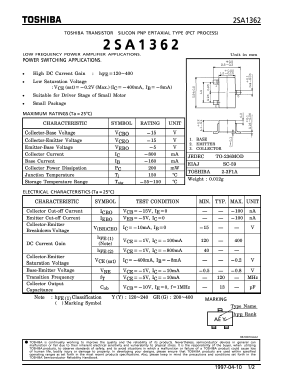A1362 Datasheet PDF Toshiba