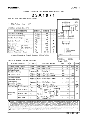 A1971 Datasheet PDF Toshiba