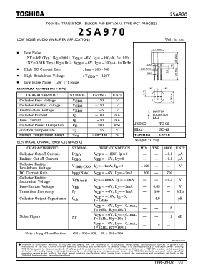 2SA970-BL Datasheet PDF Toshiba