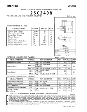 2SC2498 Datasheet PDF Toshiba