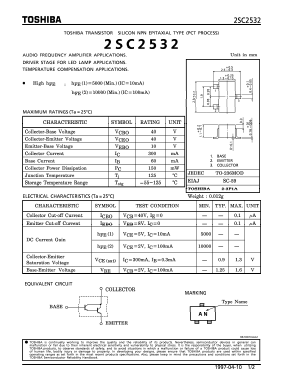2SC2532 Datasheet PDF Toshiba