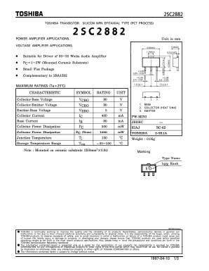 2SC2882 Datasheet PDF Toshiba