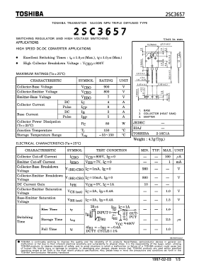 2SC3657 Datasheet PDF Toshiba