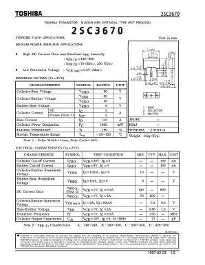 2SC3670 Datasheet PDF Toshiba