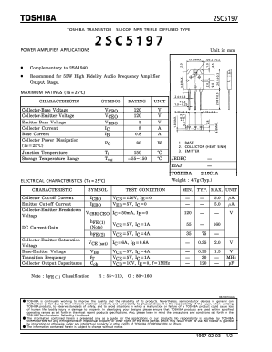 2SC5197 Datasheet PDF Toshiba