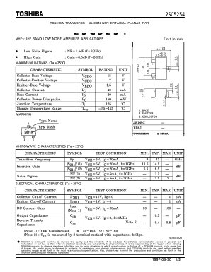 2SC5254 Datasheet PDF Toshiba