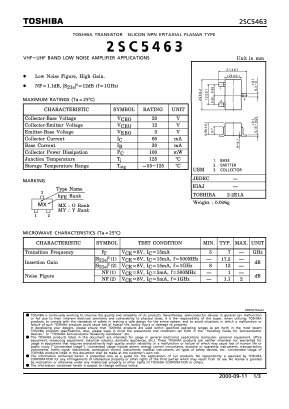 2SC5463 Datasheet PDF Toshiba
