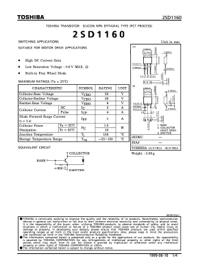 2SD1160 Datasheet PDF Toshiba