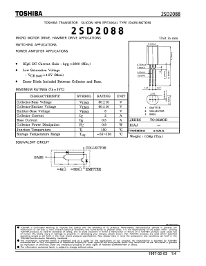 D2088 Datasheet PDF Toshiba
