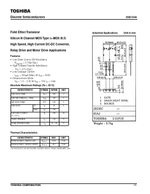 2SK1544 Datasheet PDF Toshiba