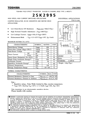 K2995 Datasheet PDF Toshiba