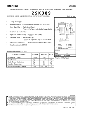 K389 Datasheet PDF Toshiba
