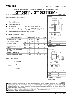 GT15J311SM Datasheet PDF Toshiba