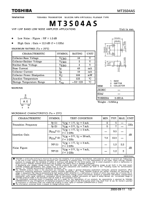 MT3S04AS Datasheet PDF Toshiba