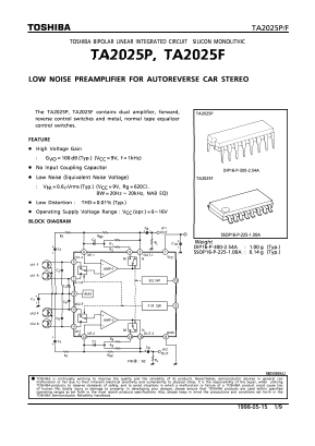TA2025P Datasheet PDF Toshiba
