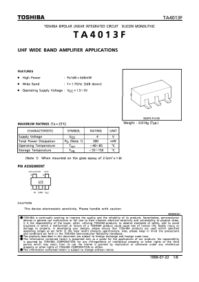 TA4013F Datasheet PDF Toshiba