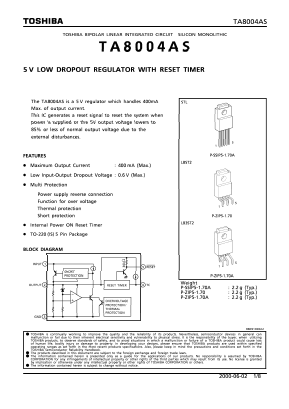 TA8004 Datasheet PDF Toshiba