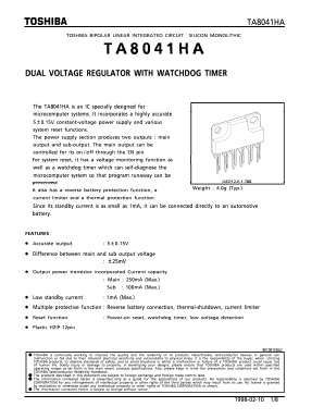 TA8041HA Datasheet PDF Toshiba