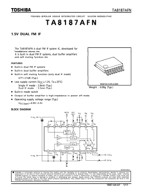 TA8187 Datasheet PDF Toshiba