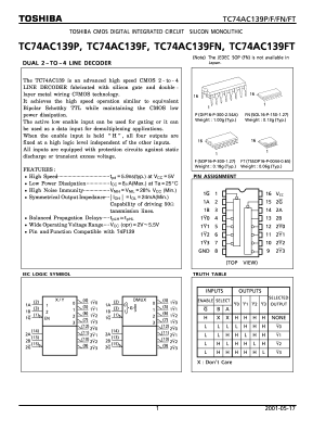 TC74AC139FP Datasheet PDF Toshiba
