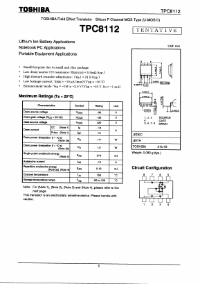 TPC8112 Datasheet PDF Toshiba
