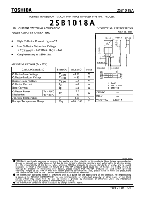 B1018A Datasheet PDF Toshiba
