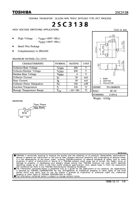 2SC3138 Datasheet PDF Toshiba