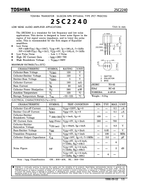 2SC2240 Datasheet PDF Toshiba