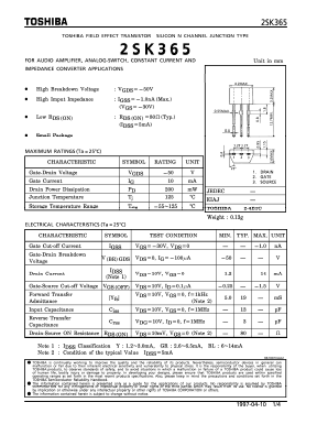 K365 Datasheet PDF Toshiba