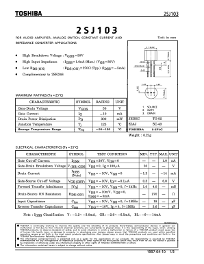 2SJ103 Datasheet PDF Toshiba